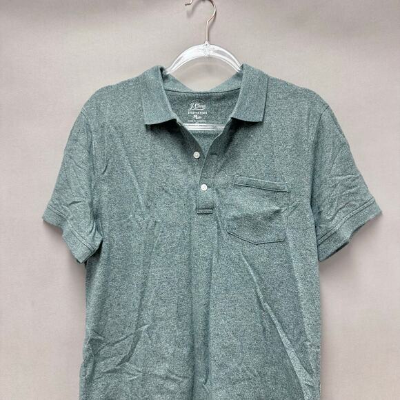 J. Crew Stretch piqué polo shirt in Marled Hunter Size Medium New NWT - Picture 4 of 13